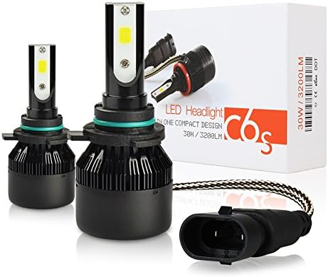 LED Headlights Bulbs 9012 with Advanced Flip Chip and All-in-One Conversion kit, 60W 6400LM 6500K White Lamp for Hi/Lo Beam/DRL/Fog Light