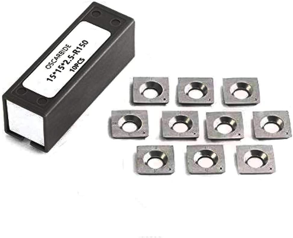 OSCARBIDE 15mm Square Carbide Inserts Cutters (15 x15 x2.5R150) Replacement Insert Cutter 6
