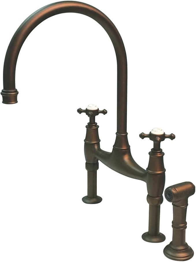 Rohl U.4718XEB2 Perrin and Rowe HighArc Bridge Kitchen Faucet