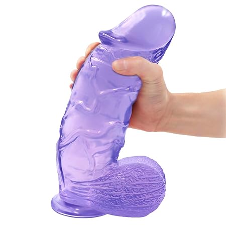 Realistischer Silikon Riesen Dildo mit Hoden und Ausgeprägter Eichel, Übergroßen 26cm Medical Silikon Mit Starkem Sauger Sex 