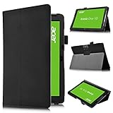 KuGi ® Acer Iconia One 10 B3-A30 Multi-Angle Stand Slim-Book PU Leather Cover Case for Acer Iconia One 10 B3-A30 tablet (Black)