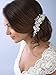 USABride Silver-Tone Rhinestone Floral Ivory Hair Comb, Crystal Bridal Hair Accessory 2223
