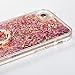 iPhone 7 Case Crystal Clear Quicksand Liquid - JAZ Finger Ring Stand Ultra Thin Soft Transparent Plastic Floating Luxury Bling Glitter Sparkle Diamond Case for iPhone 7 /iphone 8 (Diamond Pink)