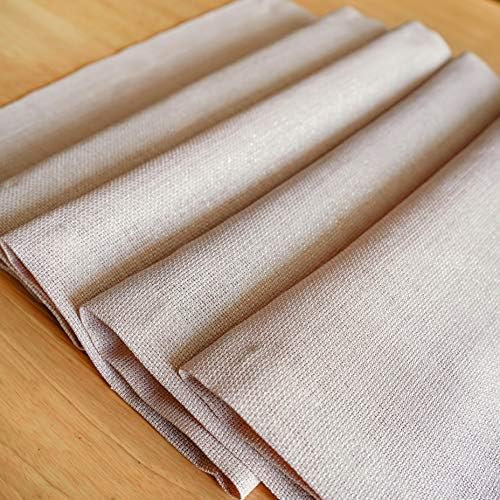 SALE! -Turkish Linen Thanksgiving Table Runner – Rectangular Lace Tablerunner – Family Dinner Coffee Table Kitchen table Outdoor Thanksgiving Weddings Christmas(Cappuccino Sparkling Border, 14" x 36")