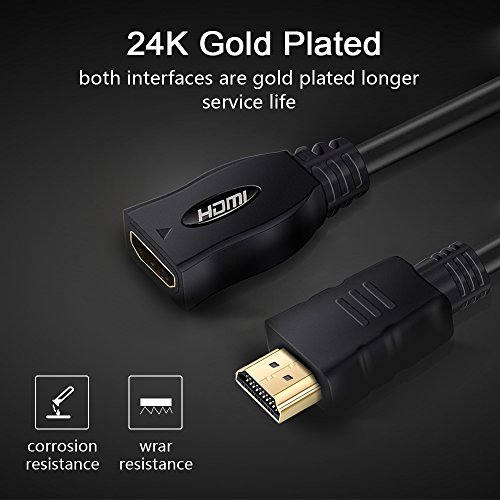 image for HDMI Extension Cable, Techkey 6 Feet High Speed HDMI Extension Cable M