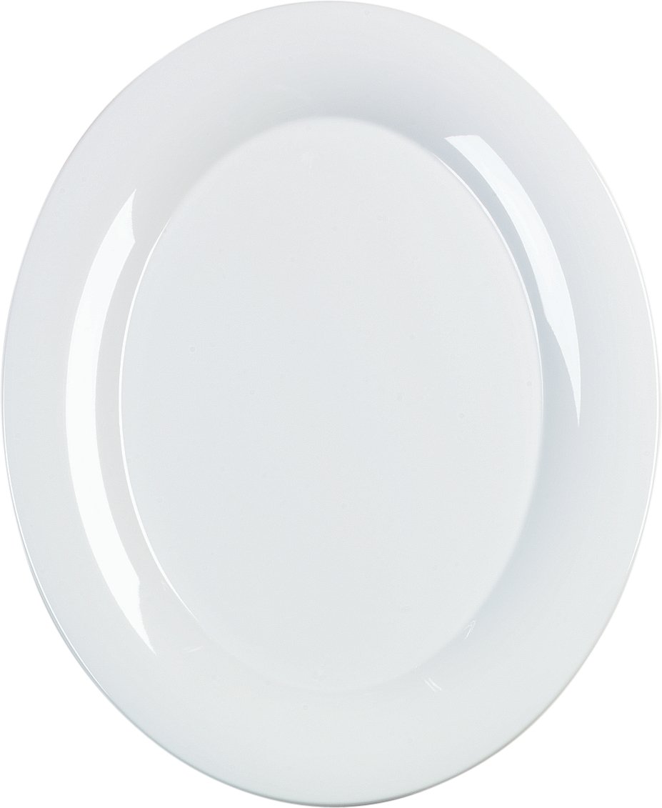 Carlisle 4441202 Designer Displayware Melamine Wide Rim Oval Platter, 21" x 15", Melamine, White: Industrial & Scientific