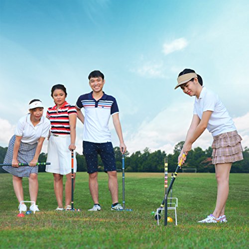 Harvil Complete Six-Player Croquet Set with Mallets, Balls, Stake Posts, Wickets and Carrying Case