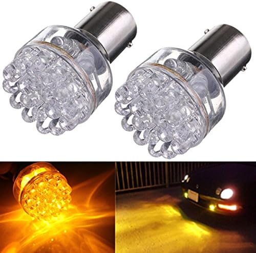 1x 1156 24 LED Yellow Amber Turn Signal Light Lamp Bulb PY21W 581 12V