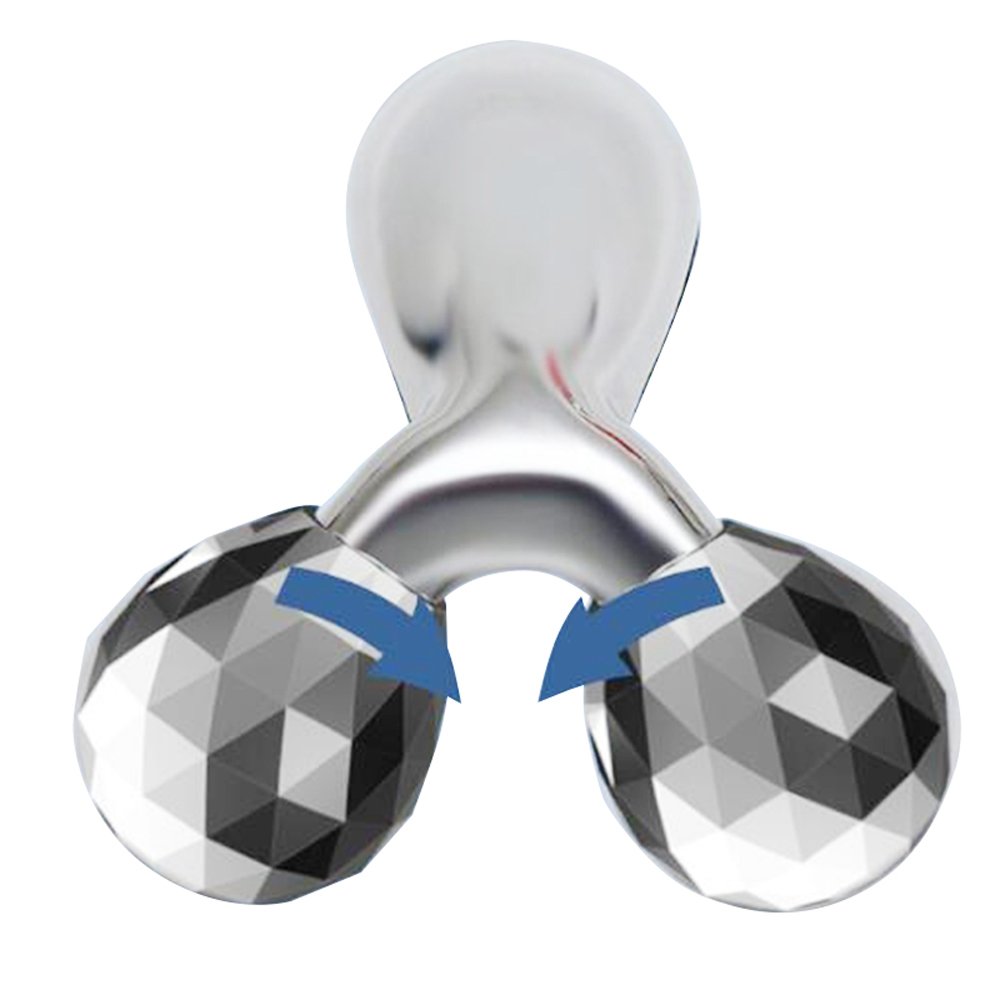 Enshey Face Massager, 3D Roller Massager V Face Massager Ball Y-Shape Face & Body Skin Care Roller Firming Lifting Anti-Aging Slimming Massage Tool Roller (Sliver)
