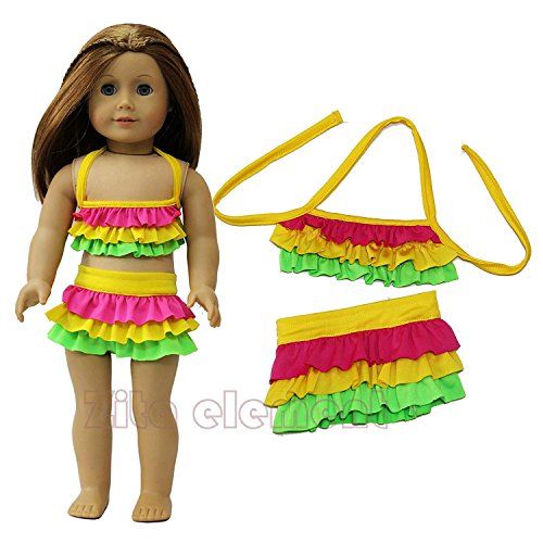 ZITA ELEMENT Bañador Bikini Outfit de Hawaii Style para muñeca American Girl de 18 pulgadas y otras muñecas de 45-46 cm outlet - interiormotivedesign.com