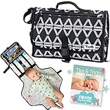 Portable Changing Pad By Roseille: Stylish Portable Changing Mat With Foam Padding & Foldable Design – Soft Wipeable Baby Changing Pad With Pockets &Carrying Handle