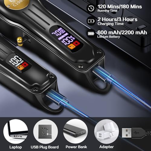 CIICII Men's Hair Clipper and Hair Machine Kit, Professional Wireless Hair Clipper for Hair Cutting (USB Rechargeable Adjustable Beard & Trimmer) Hair Clipper for Home Salon