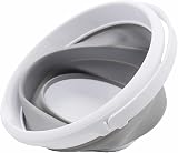 SAMMART Collapsible Bucket 5.5L White Grey Round TPE PP 25.5cm dia view 3
