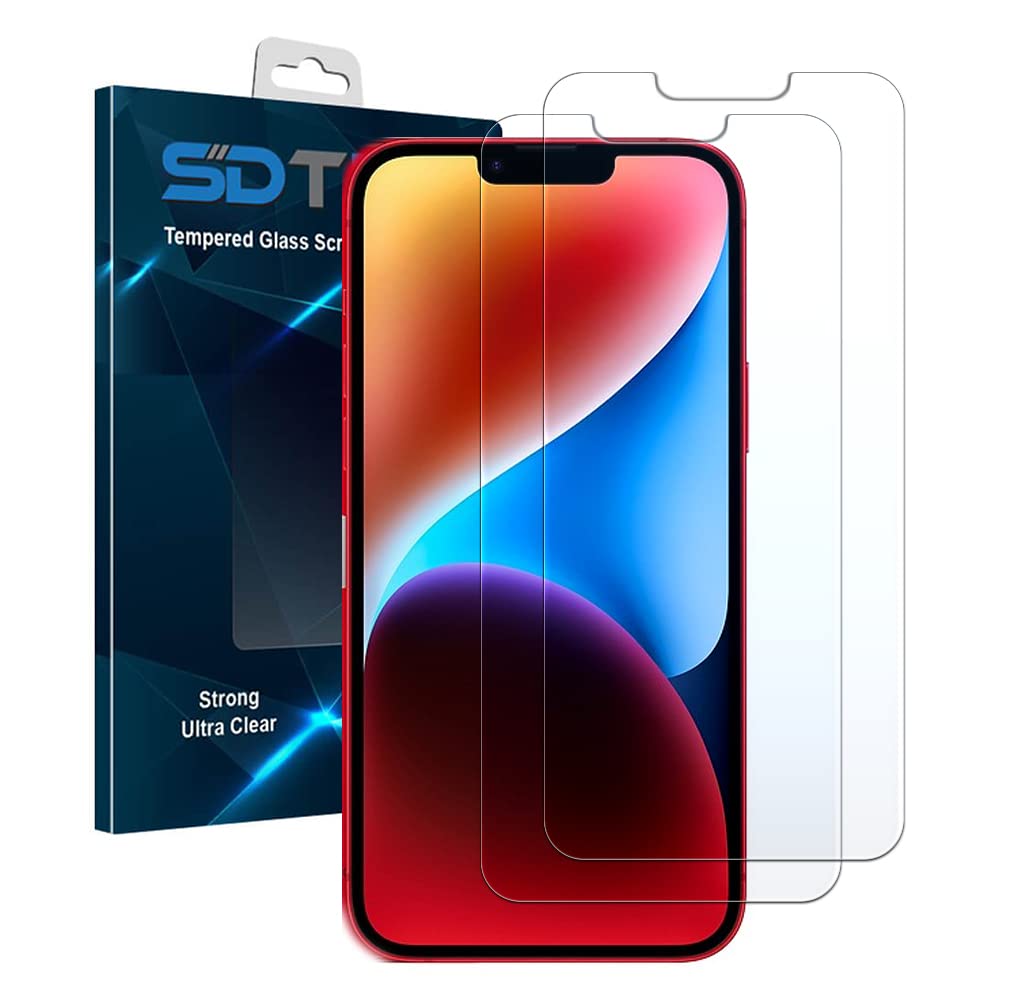 SDTEK *2 Pack Screen Protector Compatible with iPhone 14 Plus/iPhone 13 Pro Max, Tempered Glass Premium Screen Guard