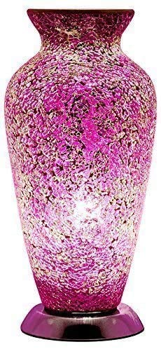 New Mosaic Vase Lamp, Glass, Pink Rose