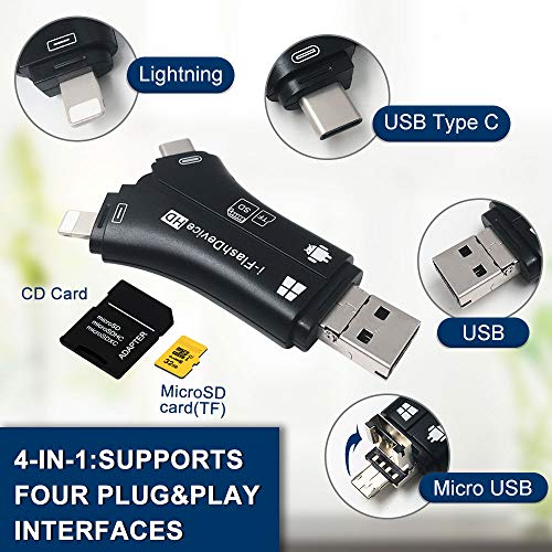 Trail Camera Viewer SD Card Reader, 4 in 1 Hunting Deer Camera Memory