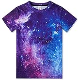 Funnycokid Boys Girls Shirts Graphic T-Shirt Neon Clothes Kids Novelty Youth Short Sleeve Animal Print Tees 4-16 Years