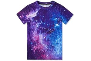 Funnycokid Boys Girls Shirts Graphic T-Shirt Neon Clothes Kids Novelty Youth Short Sleeve Animal Print Tees 4-16 Years