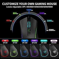 CP3 Gaming Mouse Wired 5000 DPI Adjustable PC