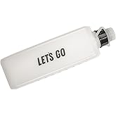 Sprigs Lets Go Curved Water Bottle for Running, 300 ml, Leak Proof Top, BPA Free, Fits 3 Pocket Belt (Black Let's Go, 300 ML)