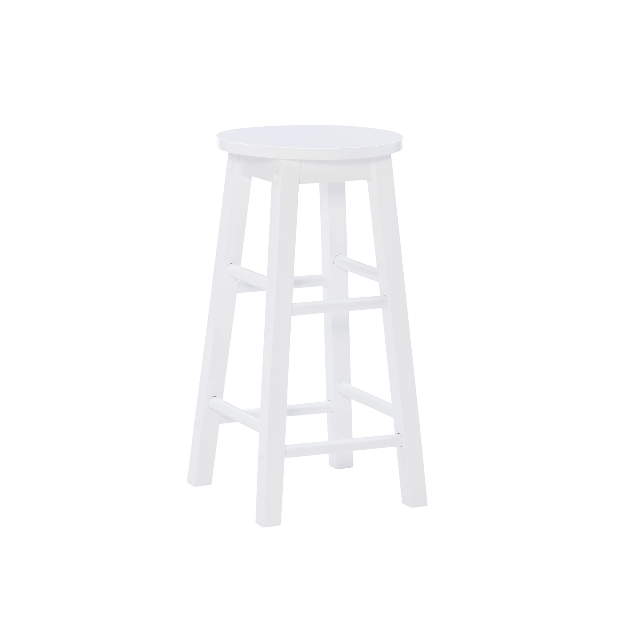 Photo 1 of ***MISSING ASSEMBLY HARDWARE*** Linon Zeke White 24" Counter Stool with Round Seat
