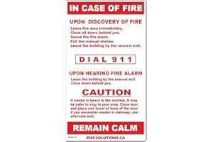 Single Stage Fire Alarm No Elevator - in Case of Fire Sticker