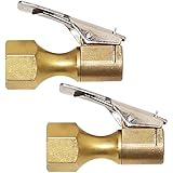 2 Pack - EPAuto Open Flow Straight Lock-On Air Chuck with Clip for Tire Inflator