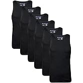 Different Touch 6 Pack Men's Big and Tall Muscle Ribbed Tank Tops A-Shirts Underwear Shirts