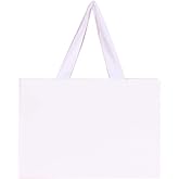 PAPERIST 16pcs 9x3.9x6.3" (1) Small Size, White Paper Bags with White Cotton Handles, Thick Sturdy Durable Gift bags
