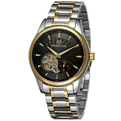 FORSINING Men's Mechanical Automatic Movement Analog Stylish Wristwatch with Stainless Steel Bracelet