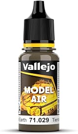 Vallejo Model Air Dark Earth 17 ml Acrylic Paint Eyedropper Bottle
