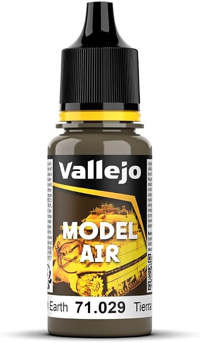 Vallejo Model Air Dark Earth 17 ml Acrylic Paint Eyedropper Bottle