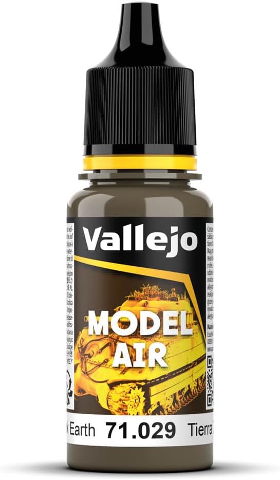 Vallejo Model Air Dark Earth 17 ml Acrylic Paint Eyedropper Bottle