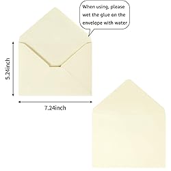 50 Pack A7 Colorful 5x7 Envelopes V Flap Invitation