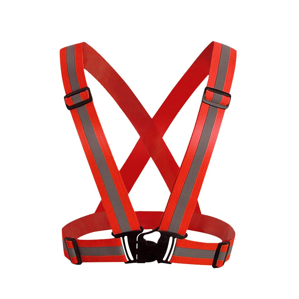 HYCOPROT Reflective Vest Adjustable Safety Hi Vis High Visibility Sports Gear for Outdoor Night Running Cycling Hiking Biking Motorcycle Dog Walking Men Women Kids¡­ (1pc red)