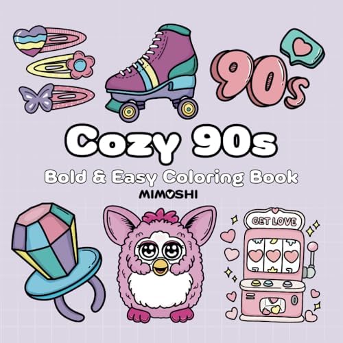 Cozy 90s Vibes: A Relaxing Coloring Book Retro Fun & Nostalgic for Kids & Adults