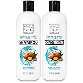 Pro Silk Salon Moroccan Argan &amp; Coconut Oils Shampoo and Conditioner Set, 32 fl oz Each, Deep Moisturizing Hair Care Duo for Dry, Damaged &amp; Frizzy Hair, Salon Quality Formula