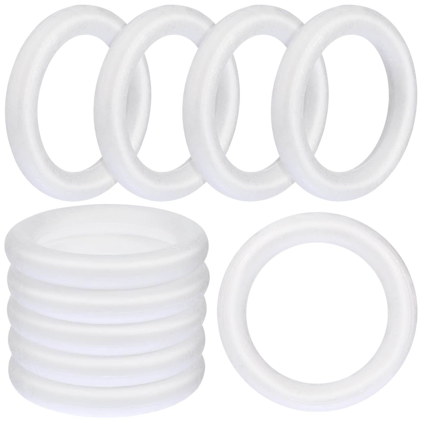 FOMIYES Foam Wreath Forms 10PCS DIY 4'' Polystyrene Rings Circular Ring Model Funny DIY Accessory for Wedding Home Flower Projects DIY Arts Crafts Supplies Christmas Decorations