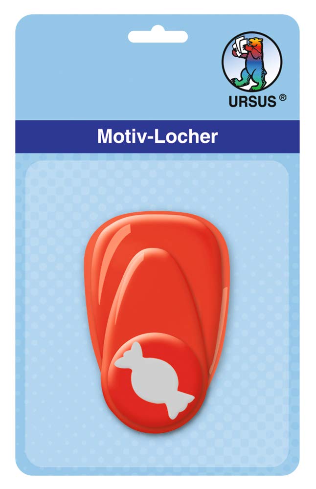 Ursus 19470067 Motif Hole Punch with Lever Small Candy Approx. 16 mm Red
