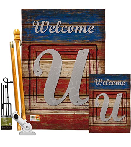 Breeze Decor FK130125-BO U Initial Americana Patriotic Decorative Vertical Kit,…