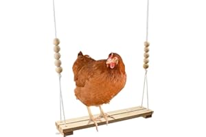 Chicken Coop, Chicken Swing Toy for Coop Natural Safe Wooden Accessories Large Perch Ladder for Poultry Run Rooster Hens Chic