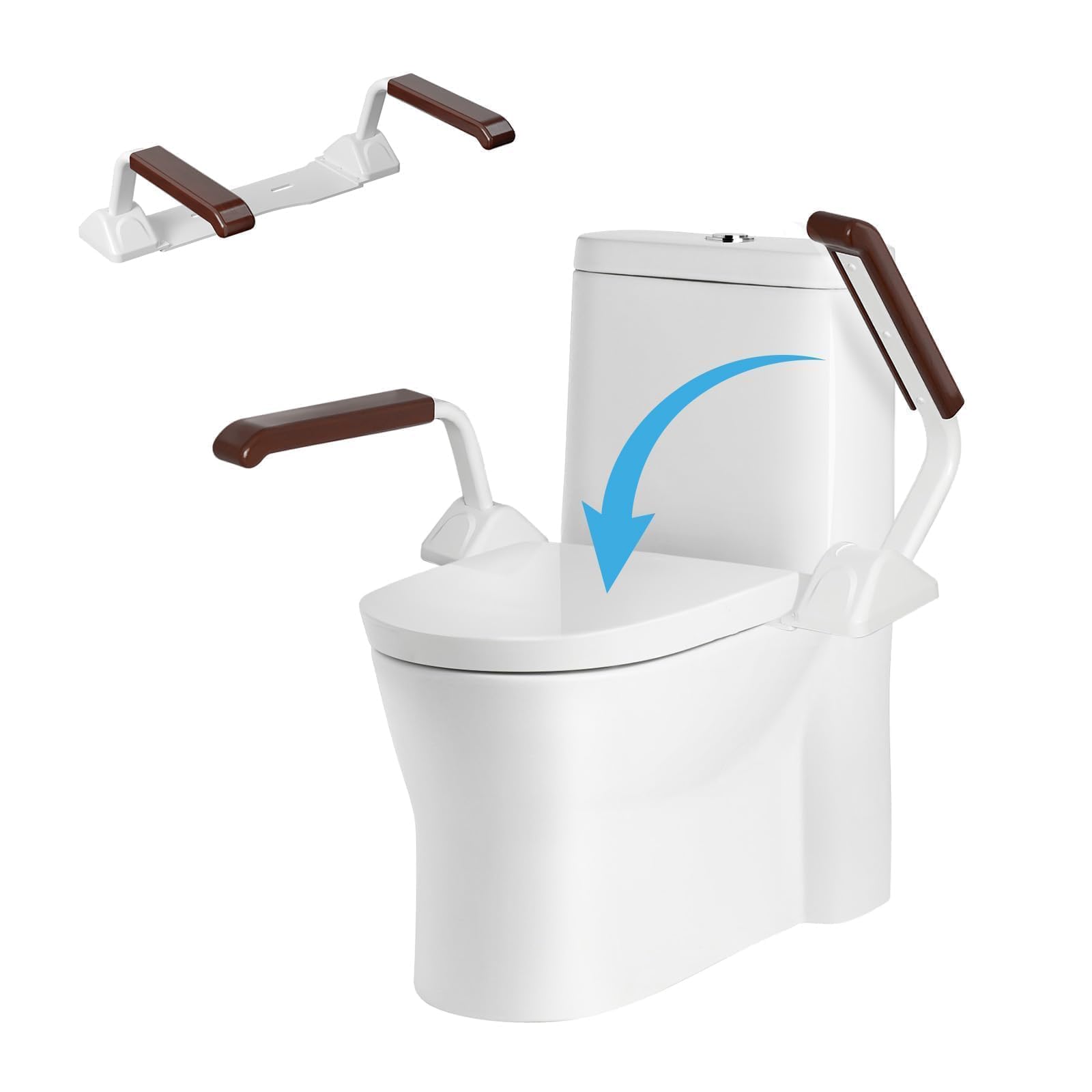 Photo 1 of Toilet Safety Rails for Seniors?520lbs), Adjustable Toilet Handle for The Elderly and Disabled, Handicap Toilet Safety Frame Grab Bars, Toilet Support Rails