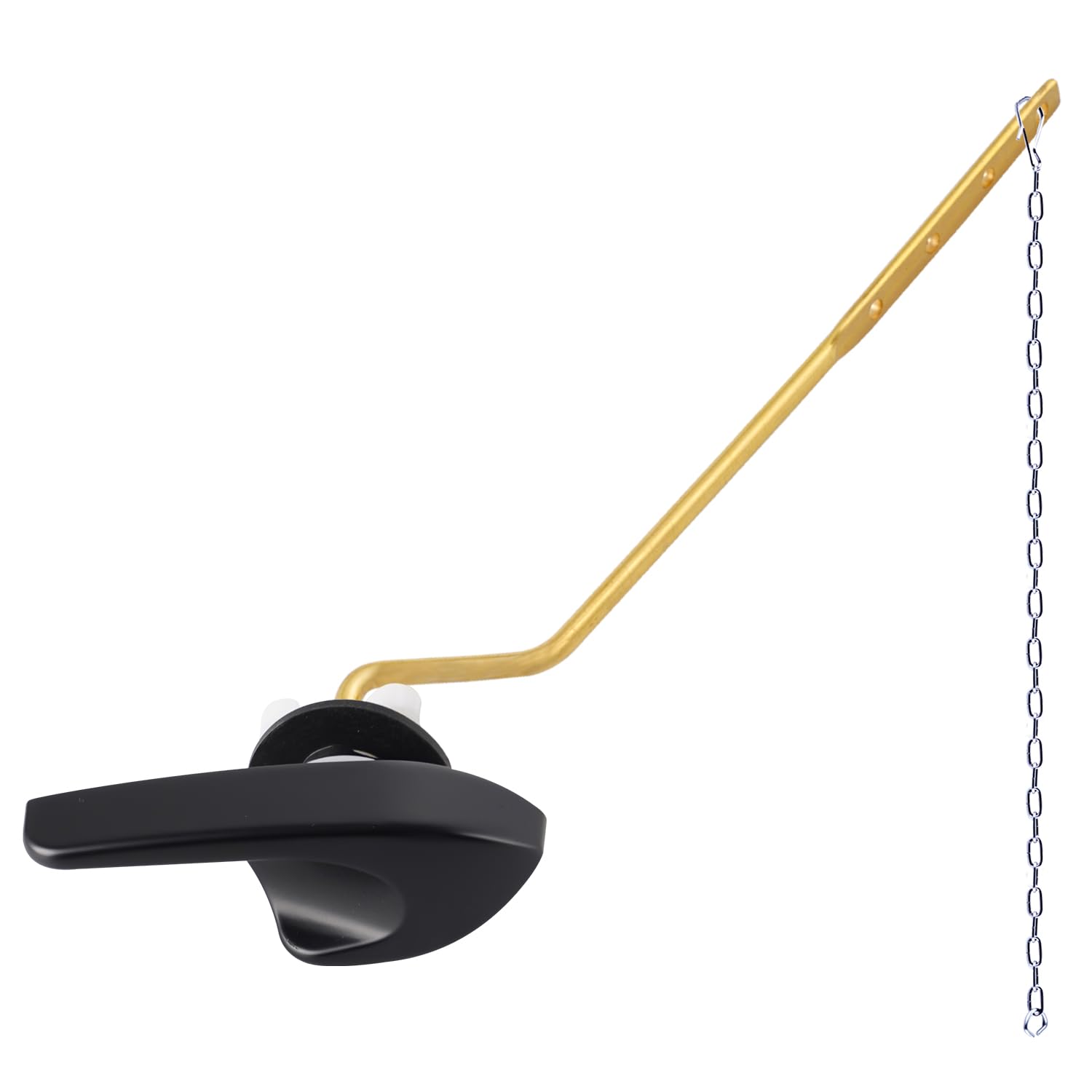 Photo 1 of Hygie Rinse Metal Side Mount Toilet Handle Replacement Kit Compatible with Kohler K-GP30324-CP/Glacier Bay Toilet with 1pc Flapper Chain, Toilet Flusher Lever, Matteblack