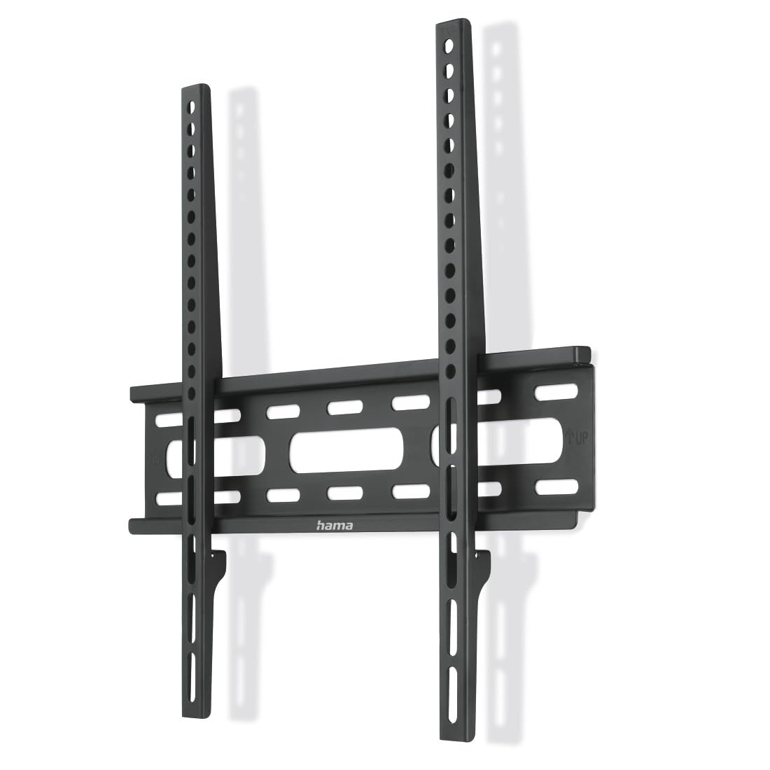 Hama Fixed TV Wall Mount for 10 Year Guarantee (Extra-Flat TV Wall Mount, 40 kg Max, Robust, for LCD/LED/OLED/Plasma Screens from 81 cm to 191 cm (32 to 75 "), VESA Max 400 x 400) Black