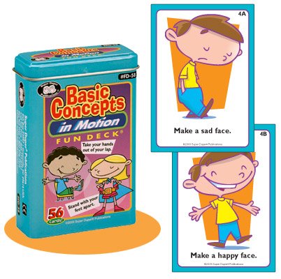 Super Duper Publications Basic Concepts in Motion Fun Deck Flash Cards Educational Learning Resource for Children