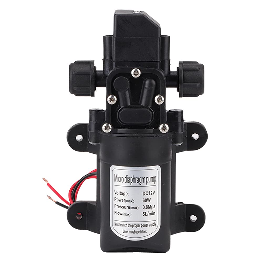 Outbit 12V High Pressure Water Pump DC 12V 5L/min 116Psi Water Pumps High Pressure Car Wash for Cleaning Caravans, Motorhomes, Boats