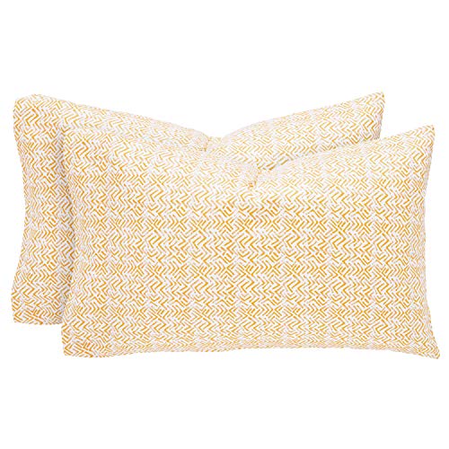 Amazon Brand Rivet Boomerang Sateen 100 Cotton Bed Sheet Set, California King, Rattan Yellow
