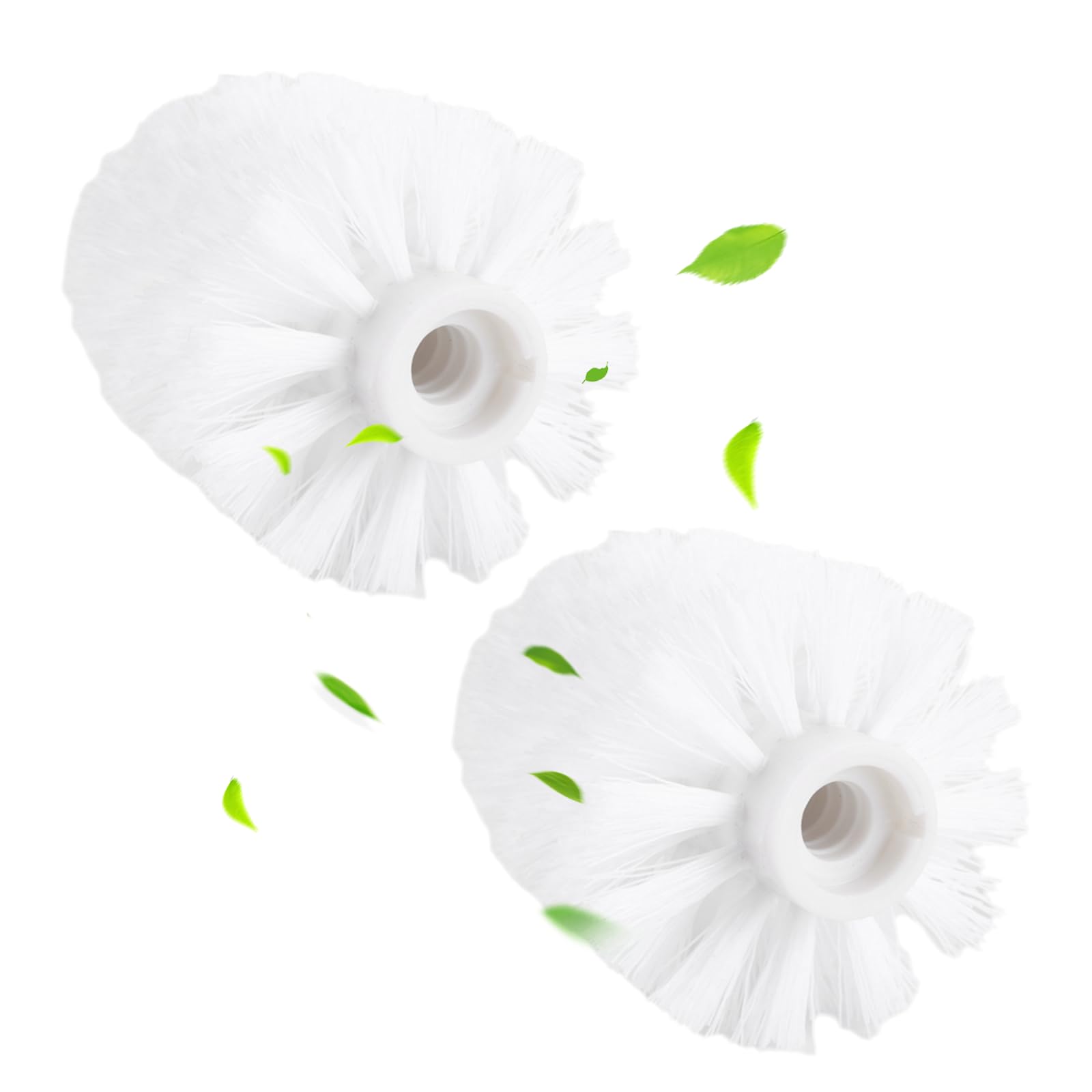 Esoes Replacement Toilet Brush Head, 2PCS Antibacterial Toilet Cleaning Brushes Head, Screw On 12mm Thread Port, with Durable Stiff Bristles for Bathroom Toilet