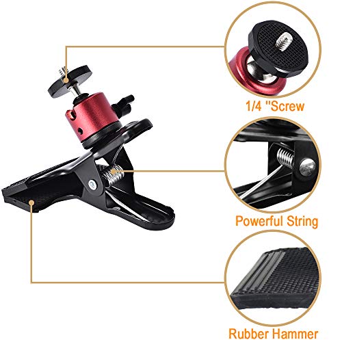 UTEBIT Heavy Duty Tripod Camera Mount Clip Clamp with 360 Degree Swivel