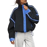 Ziqoty Women Fleece Jacket Zip Up Fuzzy Sherpa Jackets Long Sleeve Winter Outerwear Casual Daily Chilly Outings with Pockets